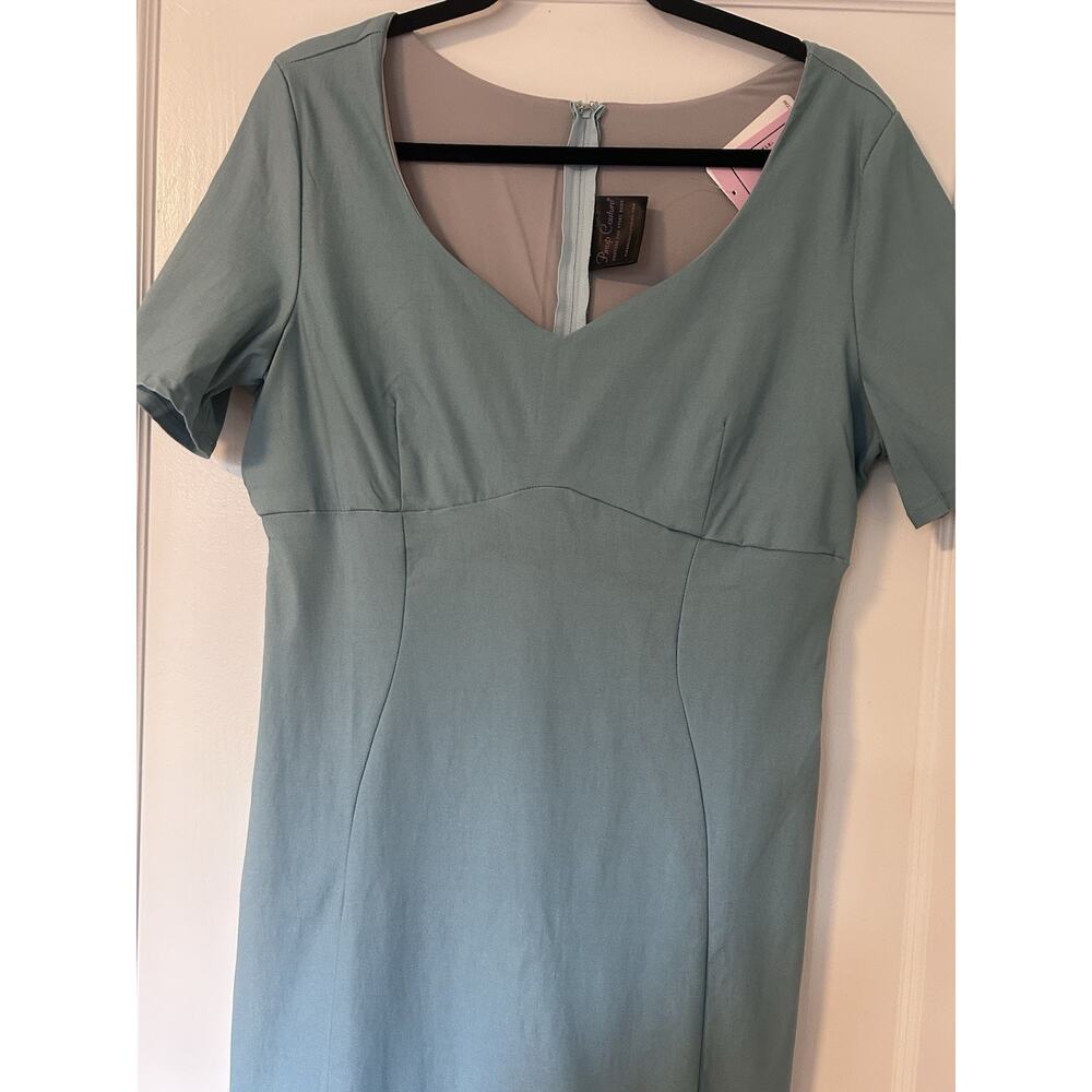 Pinup Couture Priscilla Wiggle Dress 2X NWT Rockabilly Light Blue Plus Size - Picture 3 of 11